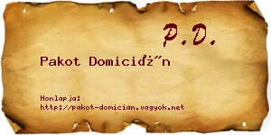 Pakot Domicián névjegykártya